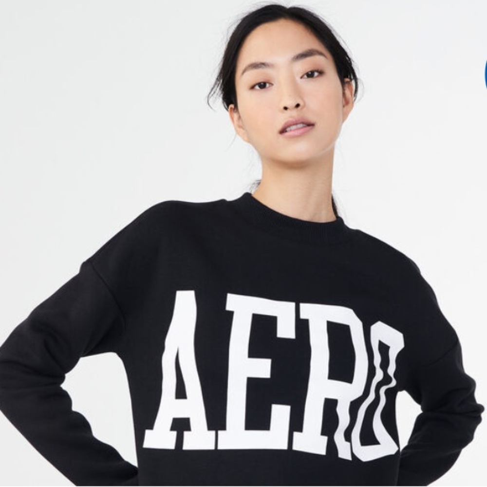 Aeropostale Block Logo Crew SweatShirt Pullover Size Large